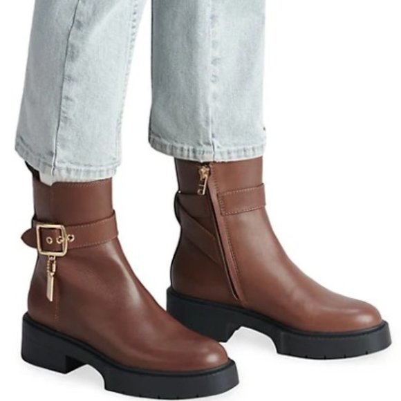 COACH Lacey Leather Lug-Sole Ankle Boots - Picture 6 of 6